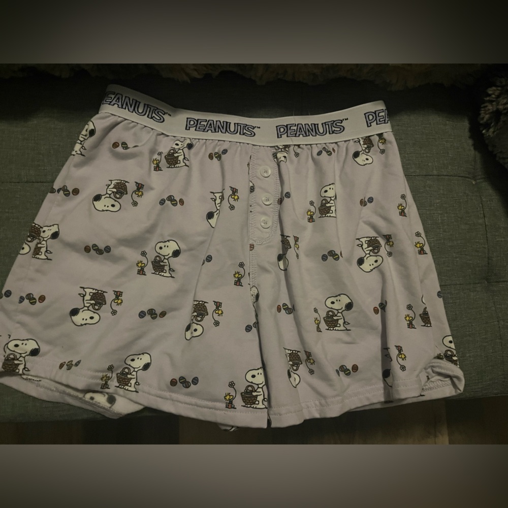 American Eagle Peanuts Snoopy Easter Print Pajama… - image 1